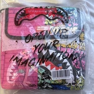 Sprayground Pink and Multicolor Graphic Backpack
